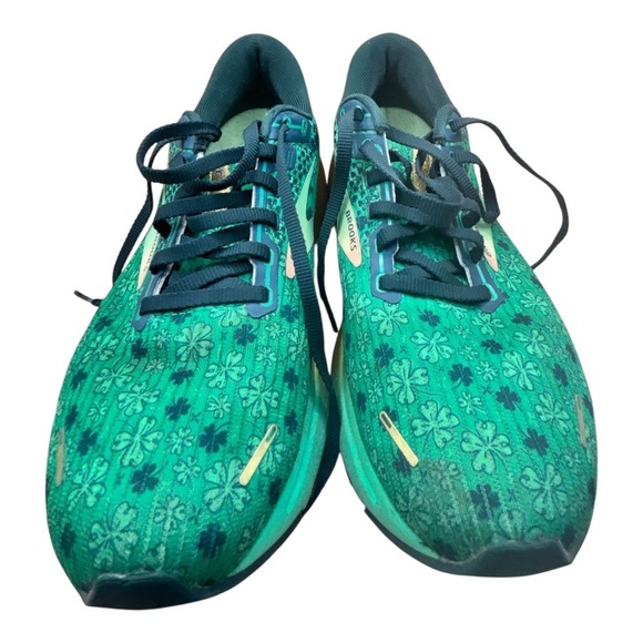 Brooks Ghost 14 Men's 9 D Green Run Lucky Irish Shamrock St. Patrick's Day - Picture 1 of 9